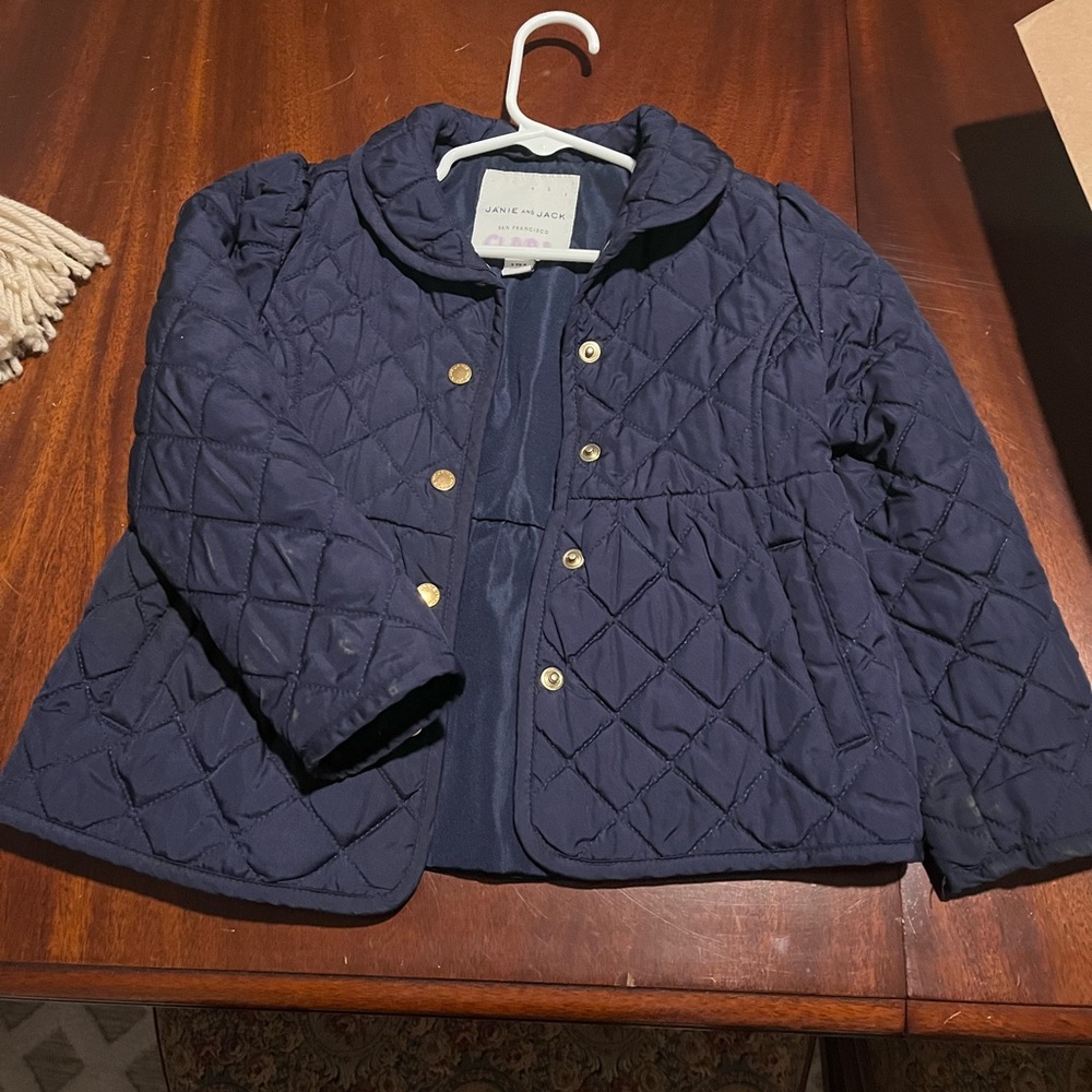 Janie and Jack Dark Blue Quilted Puffer Jacket